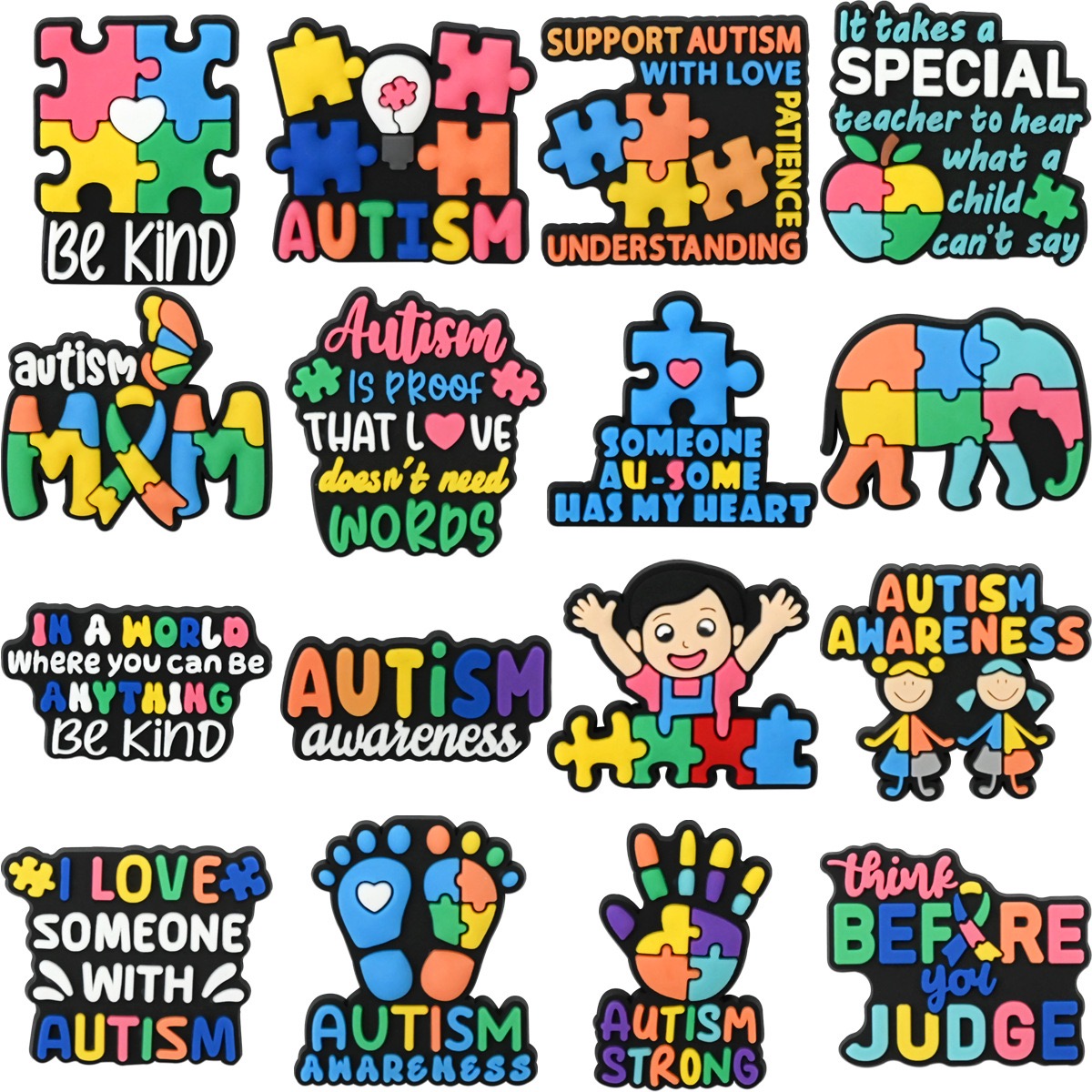 Phone Cases Wholesale - 16-50Pcs Wholesale Autism Awareness PVC Shoe