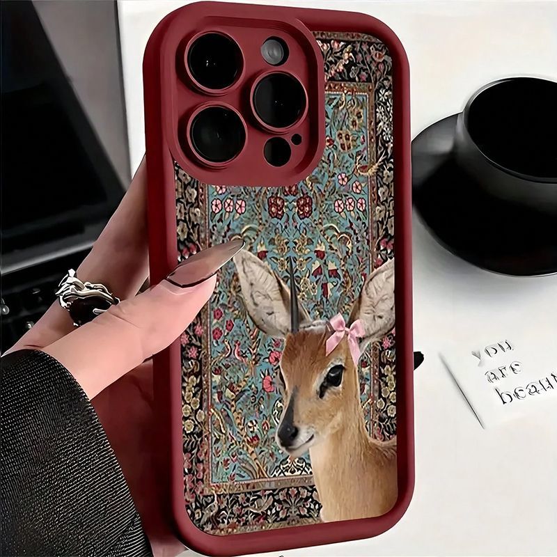 Wine Red Tapestry Deer Print C - Phone Cases Red Deer recensie en prijs