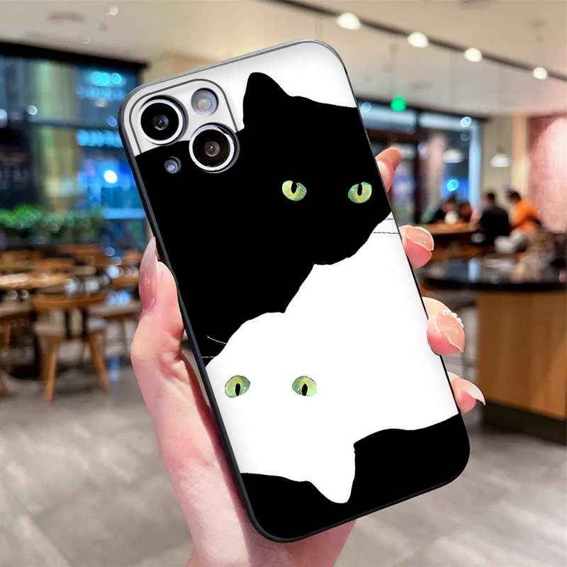 Cartoon Black White Cat Lovers - Phone Cases Motorola recensie en prijs