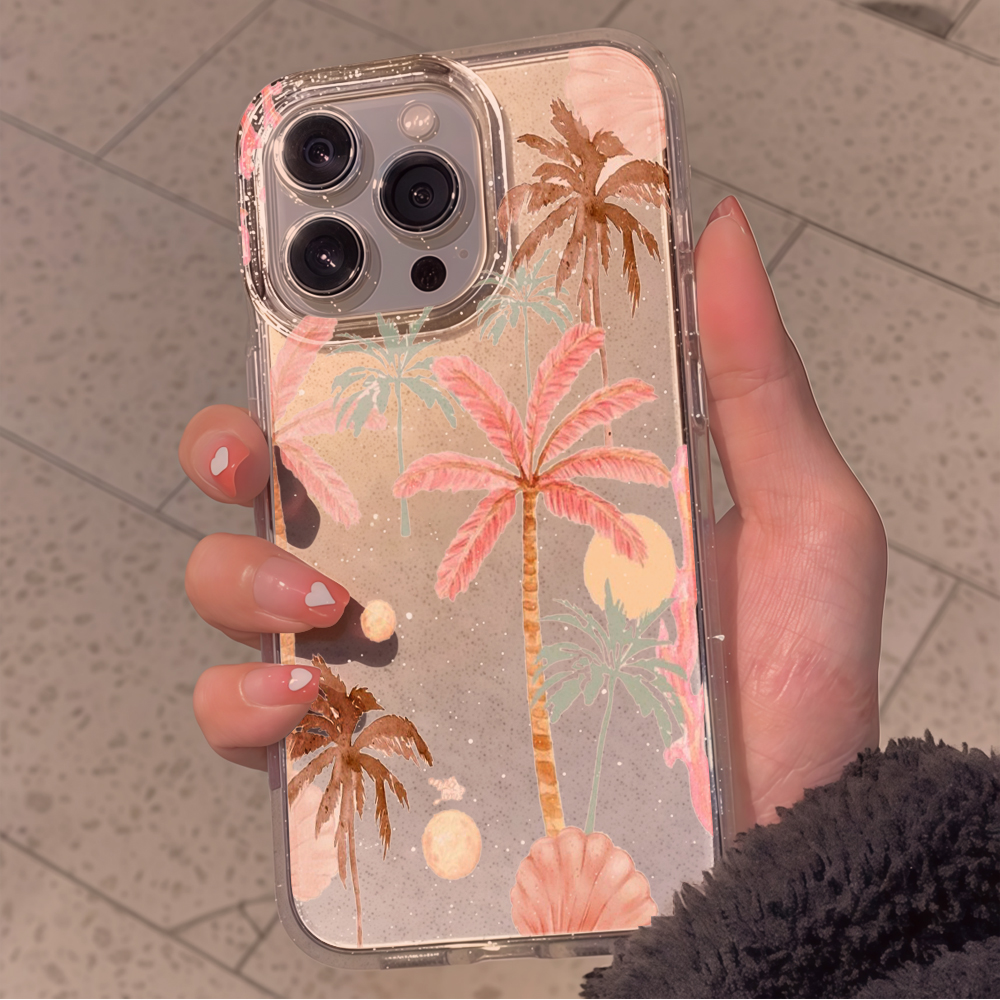 Beach coconut trees Clear Glit - Phone Cases Clear recensie en prijs