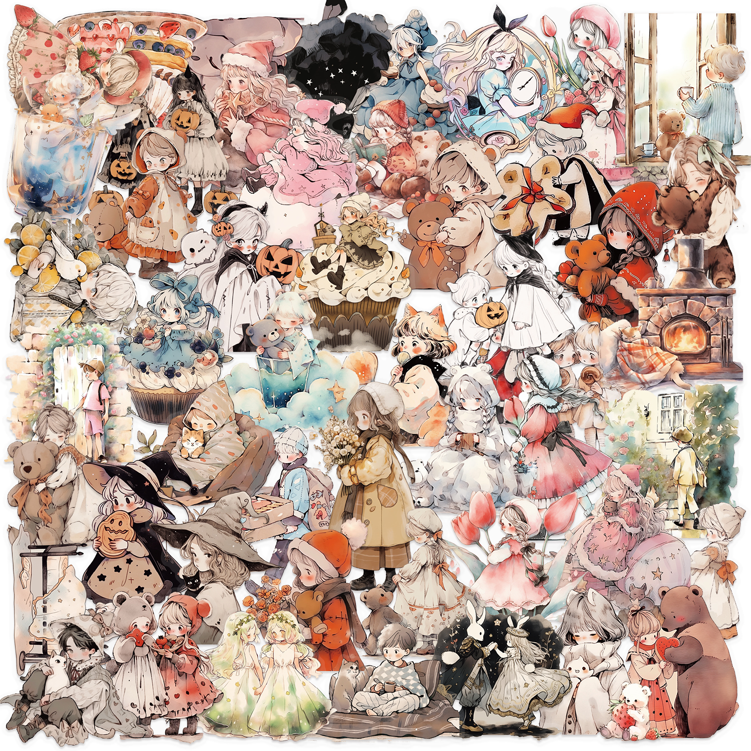50/100pcs Cartoon Retro Waterc - Phone Cases Wholesale recensie en prijs