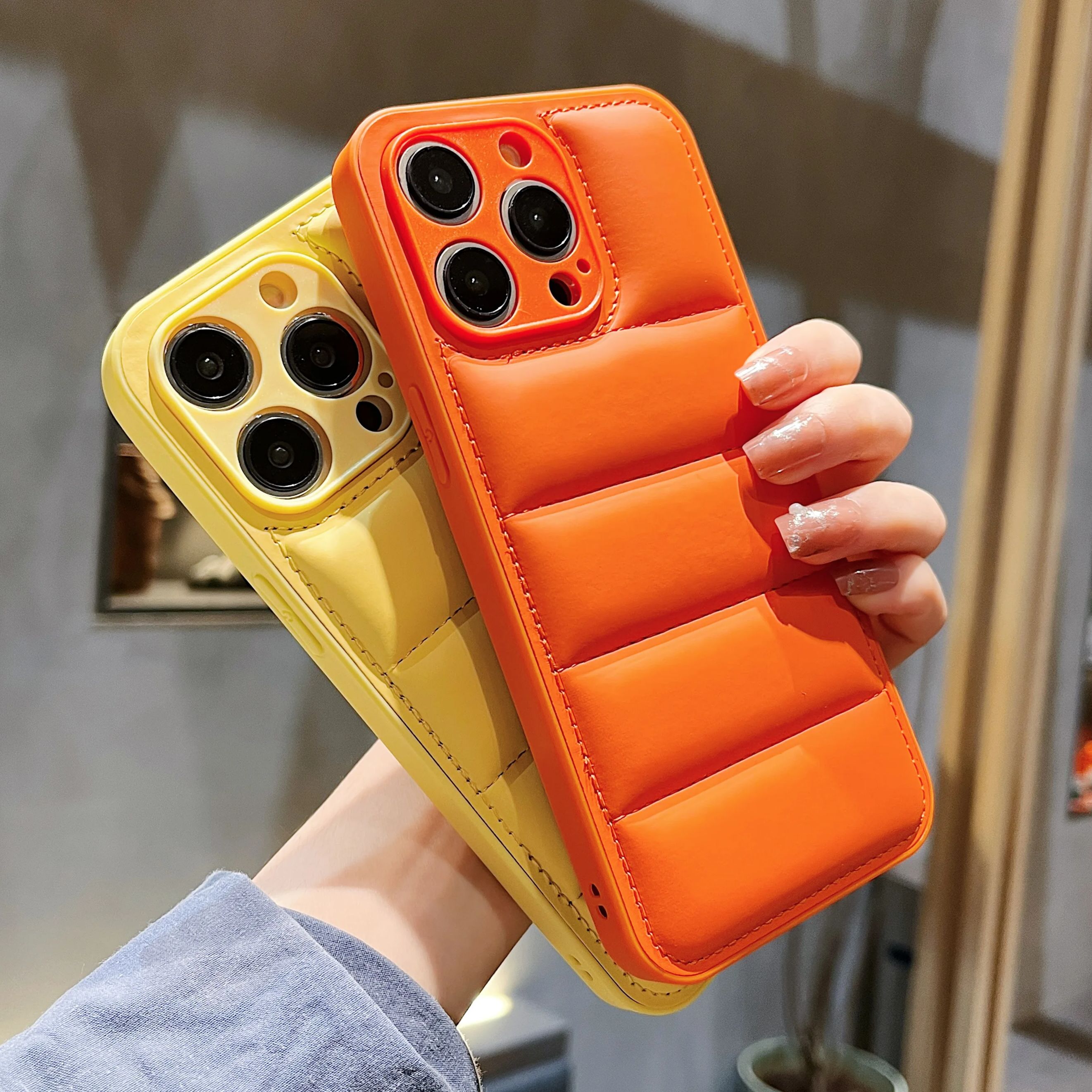 Solid Color Down Jacket Patter - Phone Cases That Cover The Camera recensie en prijs